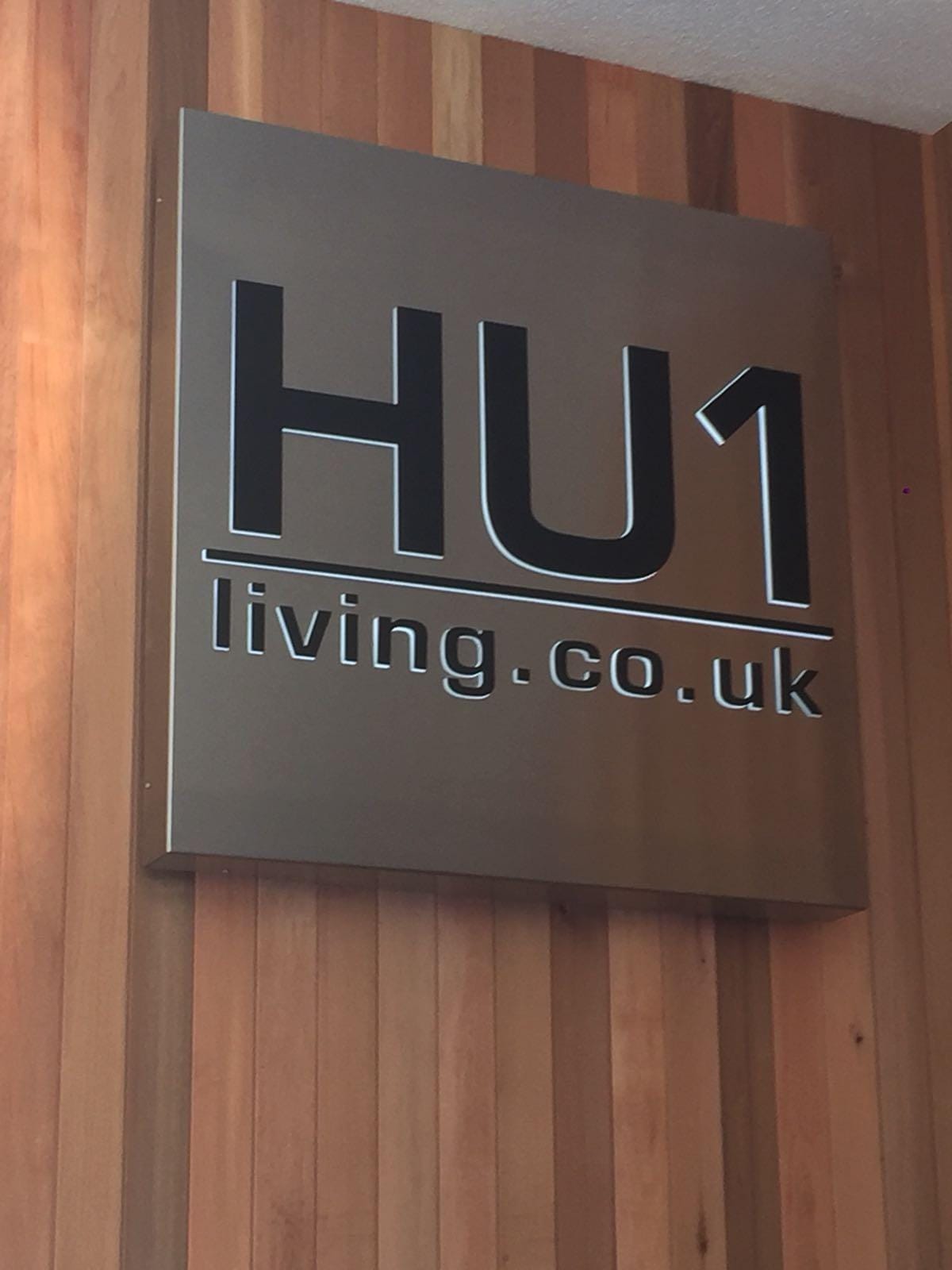 HU1 Living - Stainless Steel Office Sign 